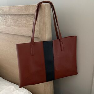 Vince Camuto Brown and Black Tote Bag